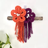 Tangerine Plum Flower Wall Hanging