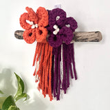 Tangerine Plum Flower Wall Hanging