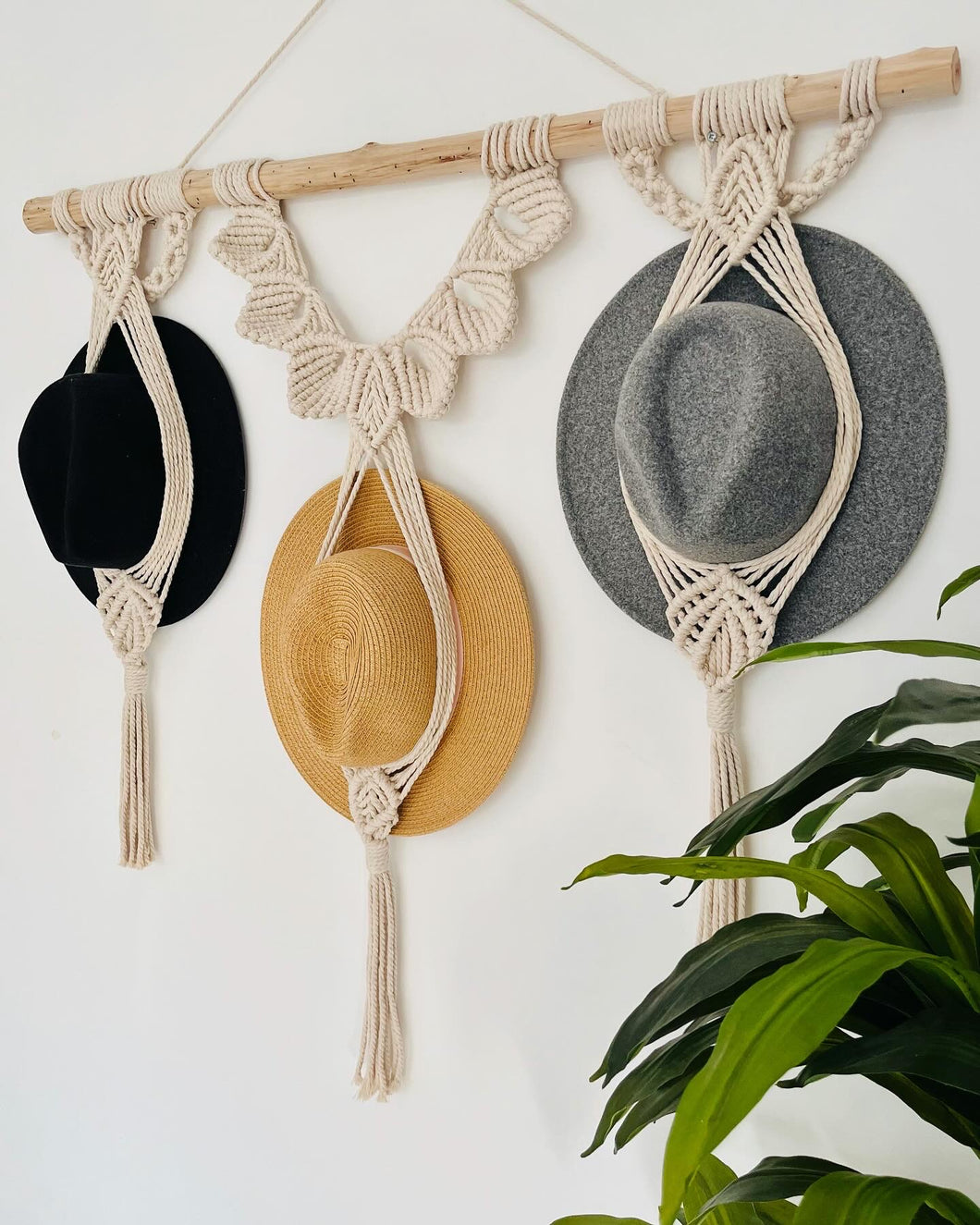 Triple Hat Hanger on Driftwood