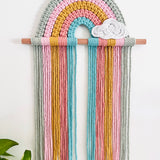 Rainbow Wall Art & Hair Clip Storage - Mint Tones