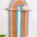 Rainbow Wall Art & Hair Clip Storage - Mint Tones