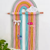 Rainbow Wall Art & Hair Clip Storage - Mint Tones
