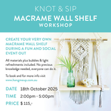 Macrame Wall Shelf Workshop, Broome - 18th October