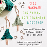 Kids Macrame Christmas Tree Ornament Workshop, Broome - 11th November