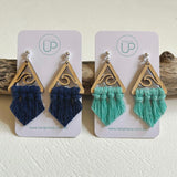 "Roebuck Bay Wave" Macrame Triangle Earrings