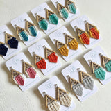 "Roebuck Bay Wave" Macrame Triangle Earrings