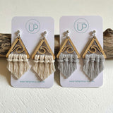"Roebuck Bay Wave" Macrame Triangle Earrings