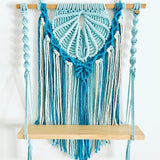 “Clam Shell" Macrame Wall Hanging Shelf Seafoam