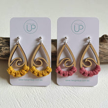 Load image into Gallery viewer, &quot;Cable Beach Wave&quot; Macrame Drop Earrings
