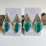"Roebuck Bay Wave" Macrame Triangle Earrings