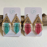 "Roebuck Bay Wave" Macrame Triangle Earrings
