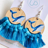 “Whale" Macrame Drop Earring