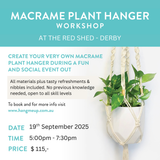 Macrame Plant Hanger Workshop, Derby - 19th September