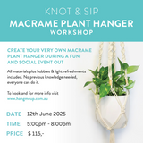 Macrame Plant Hanger Workshop, Broome - 12th June