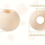 Natural Wooden Beads Round 25mm