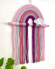 Load image into Gallery viewer, Rainbow Wall Art &amp; Hair Clip Storage - pink
