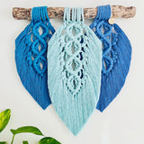 Trio of Diamond Feather Wall Hanging - Blue Tones