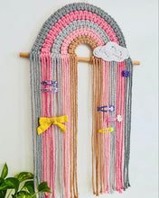 Load image into Gallery viewer, Rainbow Hair Clip Storage Hanger - pink
