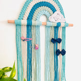 Rainbow Wall Art & Hair Clip Storage - Ocean Tones