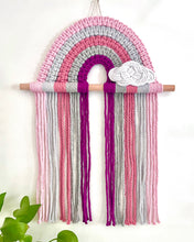 Load image into Gallery viewer, Rainbow Wall Art &amp; Hair Clip Storage - pink
