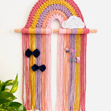 Rainbow Wall Art & Hair Clip Storage - Pink Tones