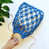 Macrame Market Bag Santorini Blue