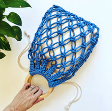 Load image into Gallery viewer, Macrame Market Bag Santorini Blue
