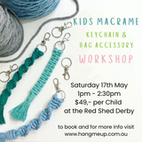 Kids Macrame Keychain & Bag Accessory Workshop, Derby - 17th May