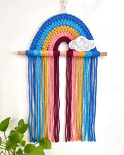 Load image into Gallery viewer, Rainbow Wall Art &amp; Hair Clip Storage - red &amp; blues
