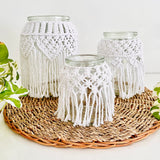 Macrame Mason Jars - set of 3