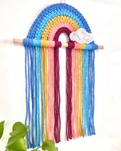 Load image into Gallery viewer, Rainbow Wall Art &amp; Hair Clip Storage - red &amp; blues
