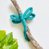 Teal Dragonfly on Driftwood