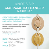 Macrame Hat Hanger Workshop - 7th March