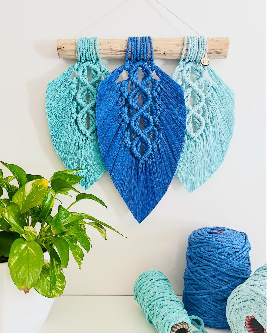 Trio of Diamond Feather Wall Hanging