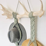 Double Hat Hanger on Deer Antler - Softest Sage
