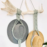 Double Hat Hanger on Deer Antler - Softest Sage