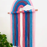 Rainbow Wall Art & Hair Clip Storage - Blue Tones