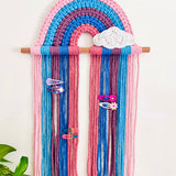 Rainbow Wall Art & Hair Clip Storage - Blue Tones