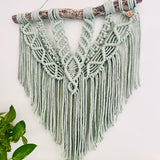 “Sandy Shapes“ Macrame Wall Hanging Softest Sage