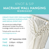 Macrame Wall Hanging Workshop - 19th September