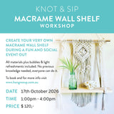 Macrame Wall Shelf Workshop, Broome - 17th October