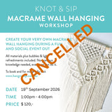 Macrame Wall Hanging Workshop - 19th September