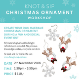 Macrame Christmas Ornament Workshop, Broome - 7th November