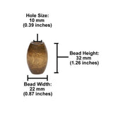 Oval Wooden Bead 32mm x 22mm
