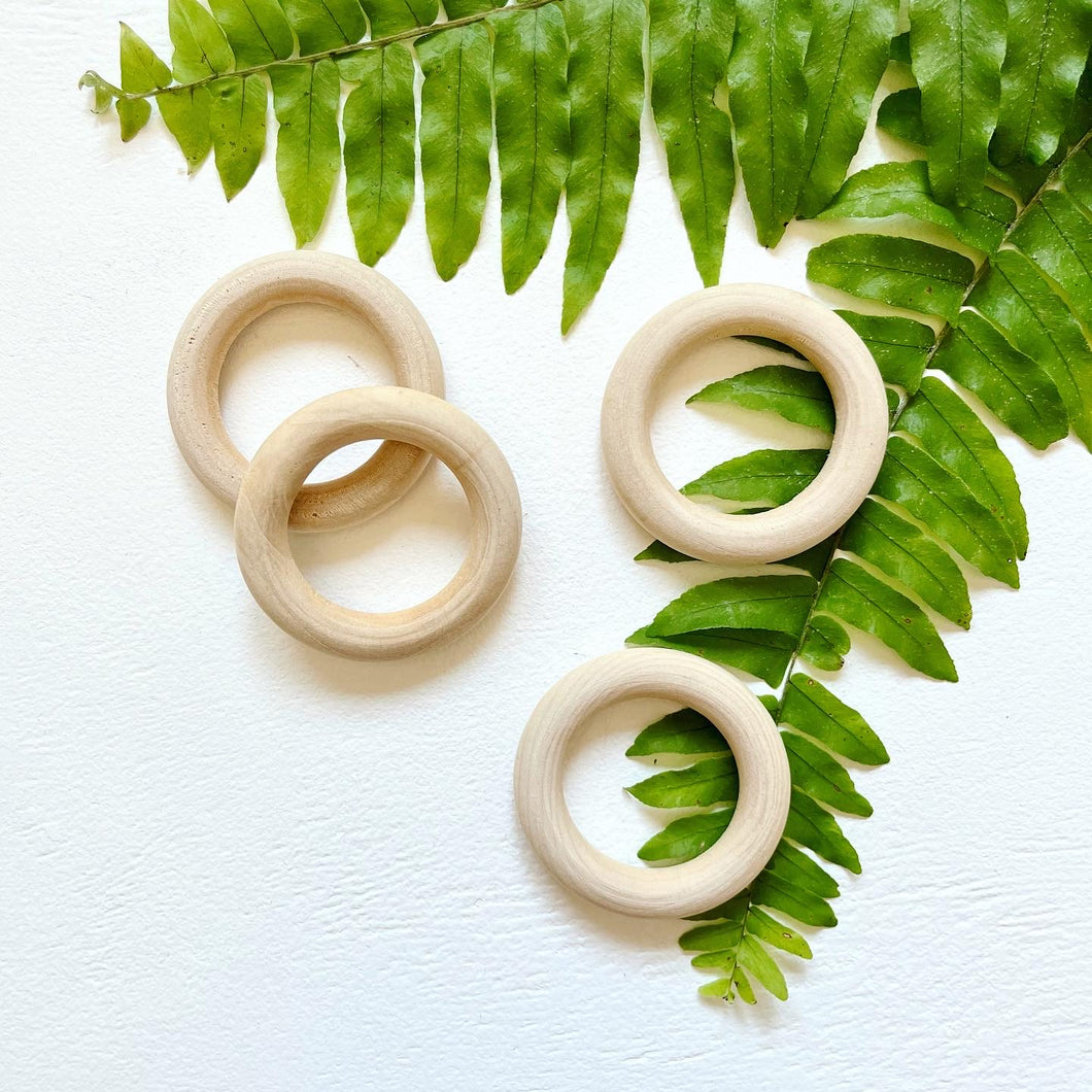 Round Wooden Ring Natural 55mm