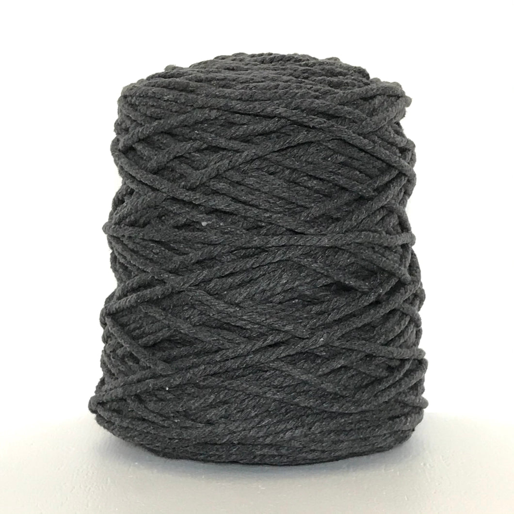 Cotton Cord 3ply 5mm 1kg Dark Grey