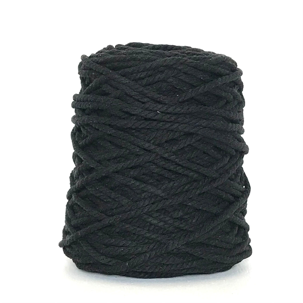 Cotton Cord 3ply 5mm 1kg Black
