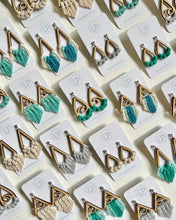 Load image into Gallery viewer, &quot;Roebuck Bay Wave&quot; Macrame Triangle Earrings
