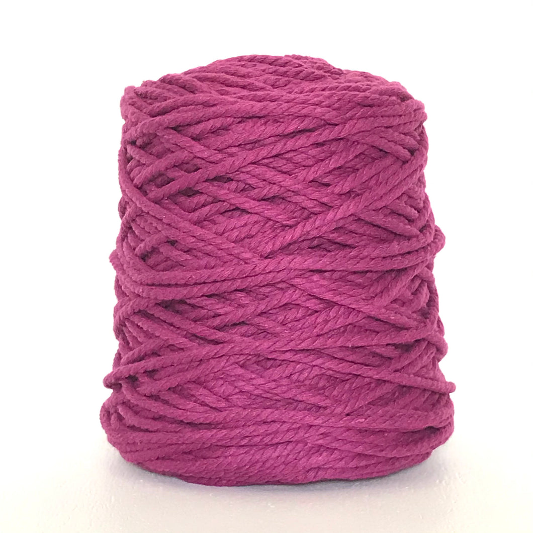 Cotton Cord 3ply 5mm 1kg Berry