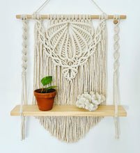 Load image into Gallery viewer, &quot;Clam Shell&quot; Macrame Wall Hanging Shelf - CUSTOM DESIGN
